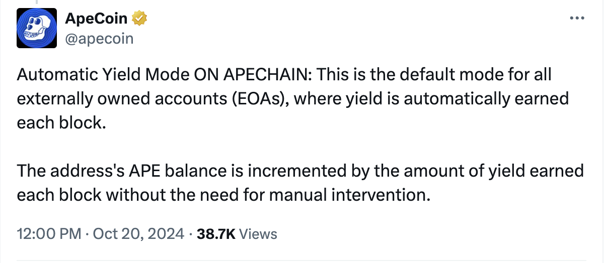 ApeChain祭出“组合拳”带动APE价格翻倍，还原Meme币热潮下的生态真相